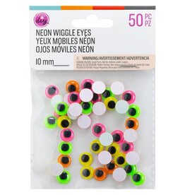 COUSINDIY COUSINDIY PASTE-ON NEON WIGGLE EYES 50/PK