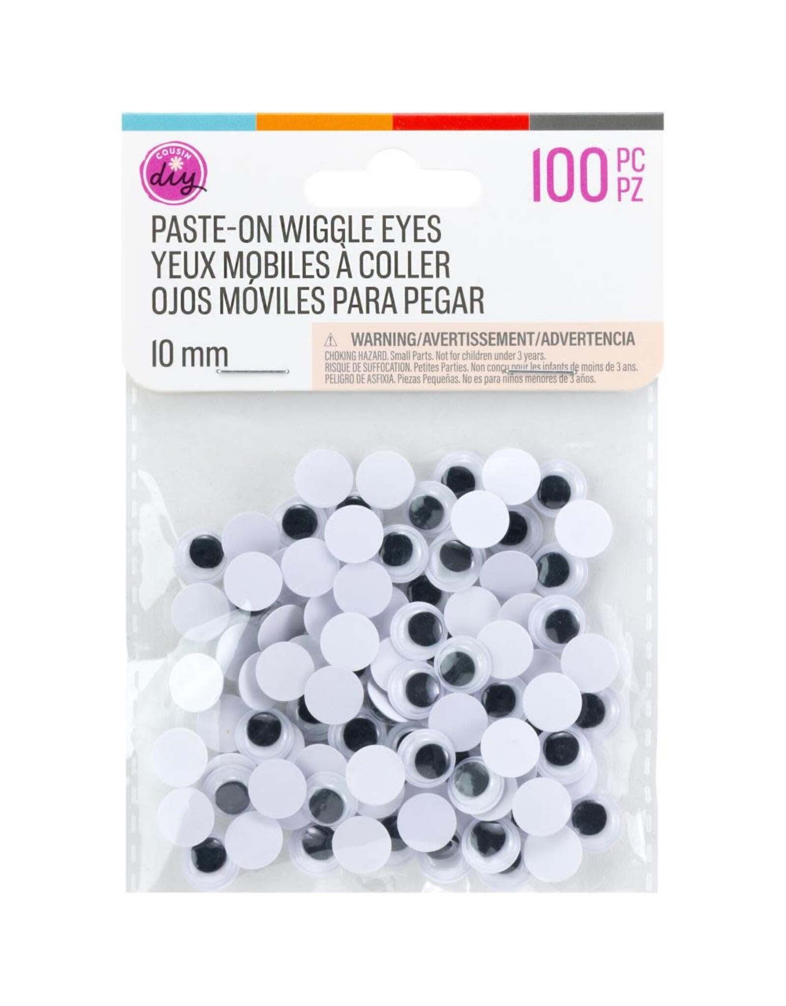 COUSINDIY COUSINDIY PASTE-ON BLACK WIGGLE EYES 100/PK