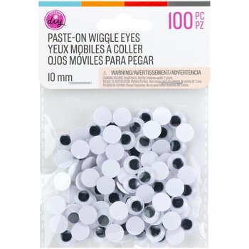 COUSINDIY PASTE-ON BLACK WIGGLE EYES 100/PK