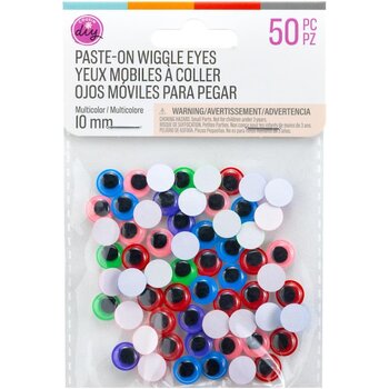 COUSINDIY PASTE-ON MULTI-COLORED WIGGLE EYES 50/PK