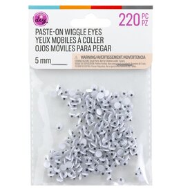 COUSINDIY COUSINDIY PASTE-ON BLACK WIGGLE EYES 5mm 220/PK