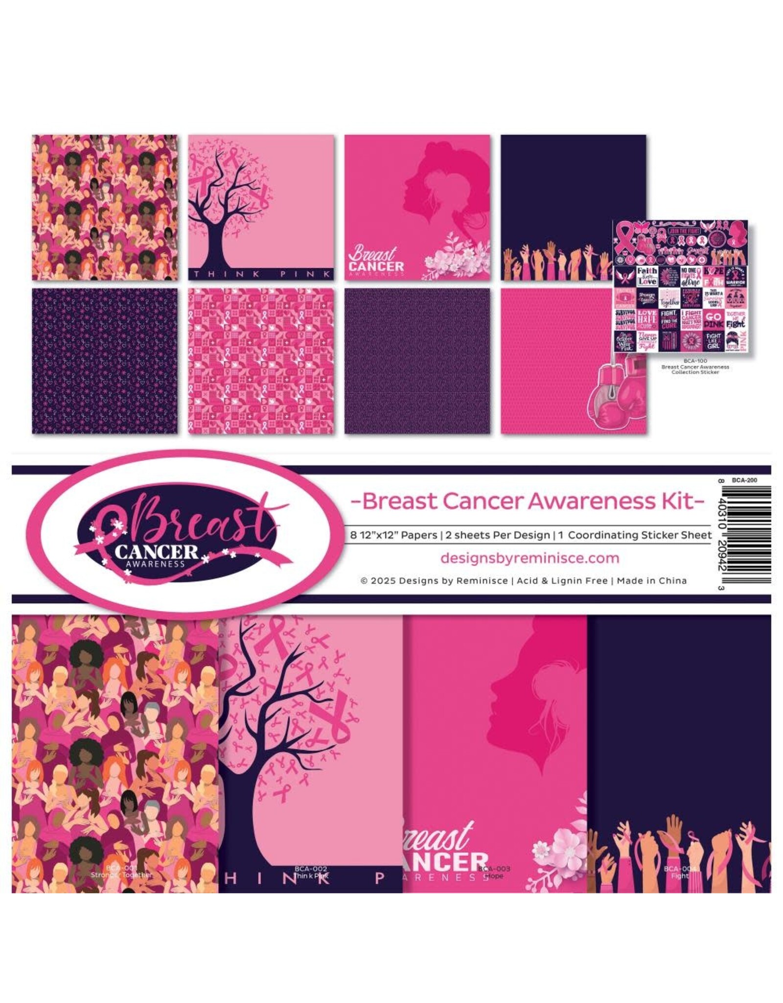 REMINISCE REMINISCE BREAST CANCER AWARENESS 12x12 COLLECTION KIT