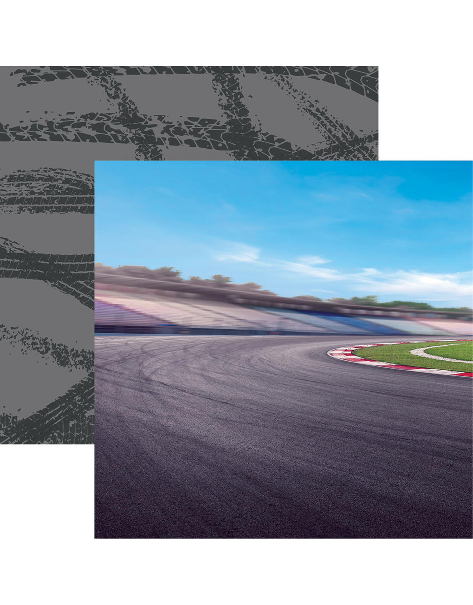 REMINISCE REMINISCE START YOUR ENGINES AROUND THE CURVE12x12 CARDSTOCK