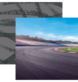 REMINISCE REMINISCE START YOUR ENGINES AROUND THE CURVE12x12 CARDSTOCK