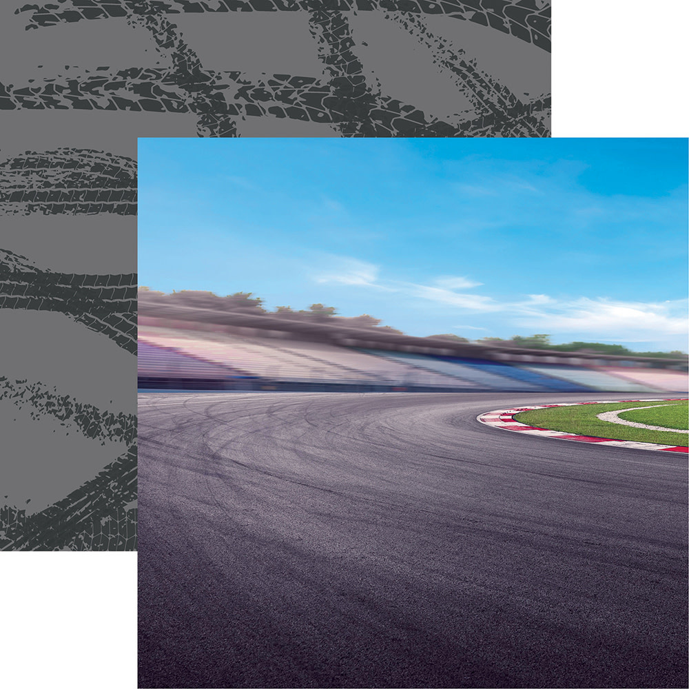 DESIGNS BY REMINISCE REMINISCE START YOUR ENGINES AROUND THE CURVE12x12 CARDSTOCK