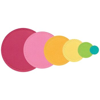 SIZZIX SIZZIX CATHERINE POOLER DESIGNS BORDER PARTY CIRCLES FRAMELITS DIE SET