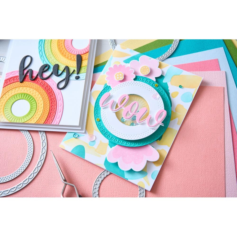 SIZZIX SIZZIX CATHERINE POOLER DESIGNS BORDER PARTY CIRCLES FRAMELITS DIE SET