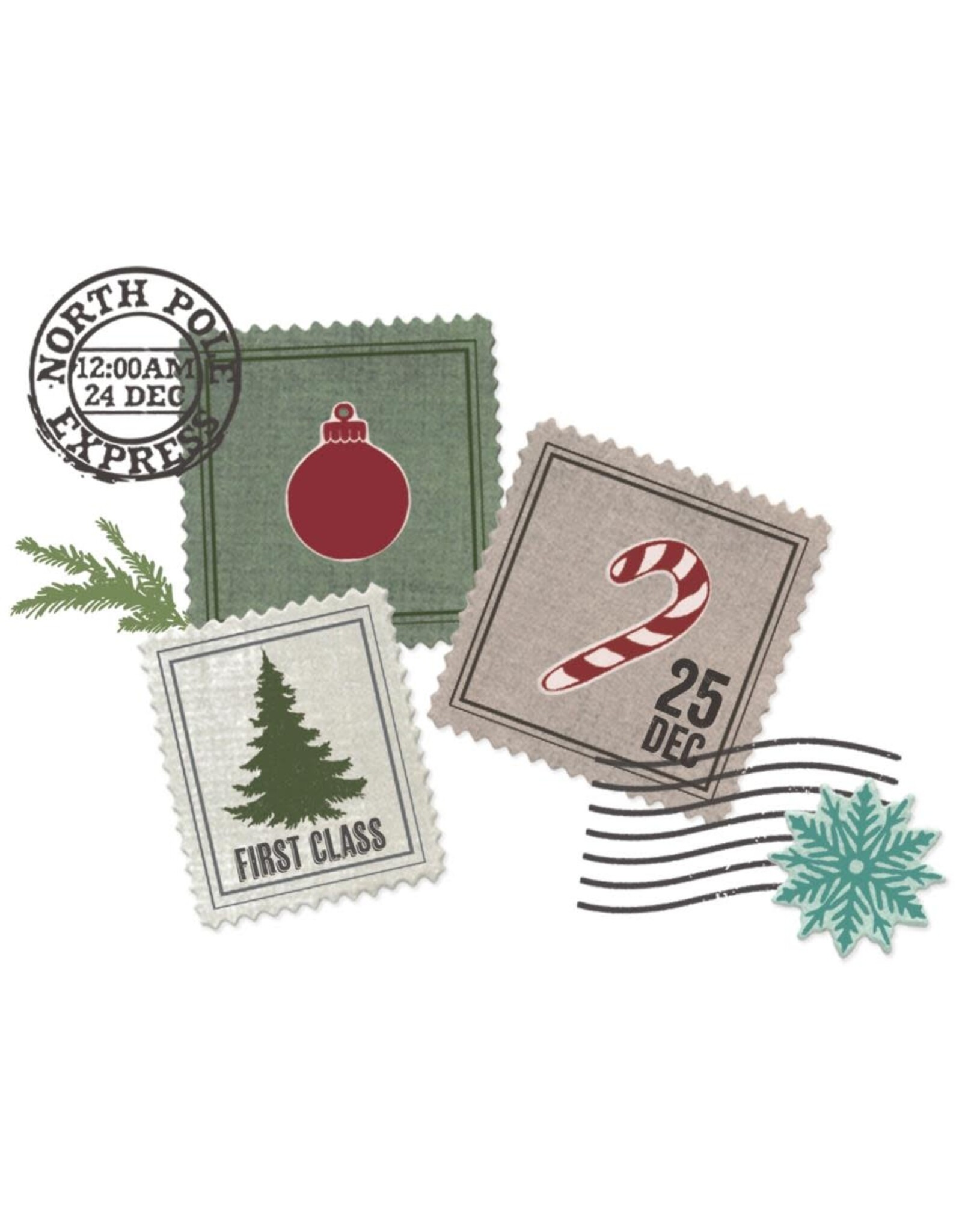 SIZZIX SIZZIX 49 AND MARKET SPECIAL DELIVERY FRAMELITS DIE AND CLEAR STAMP SET