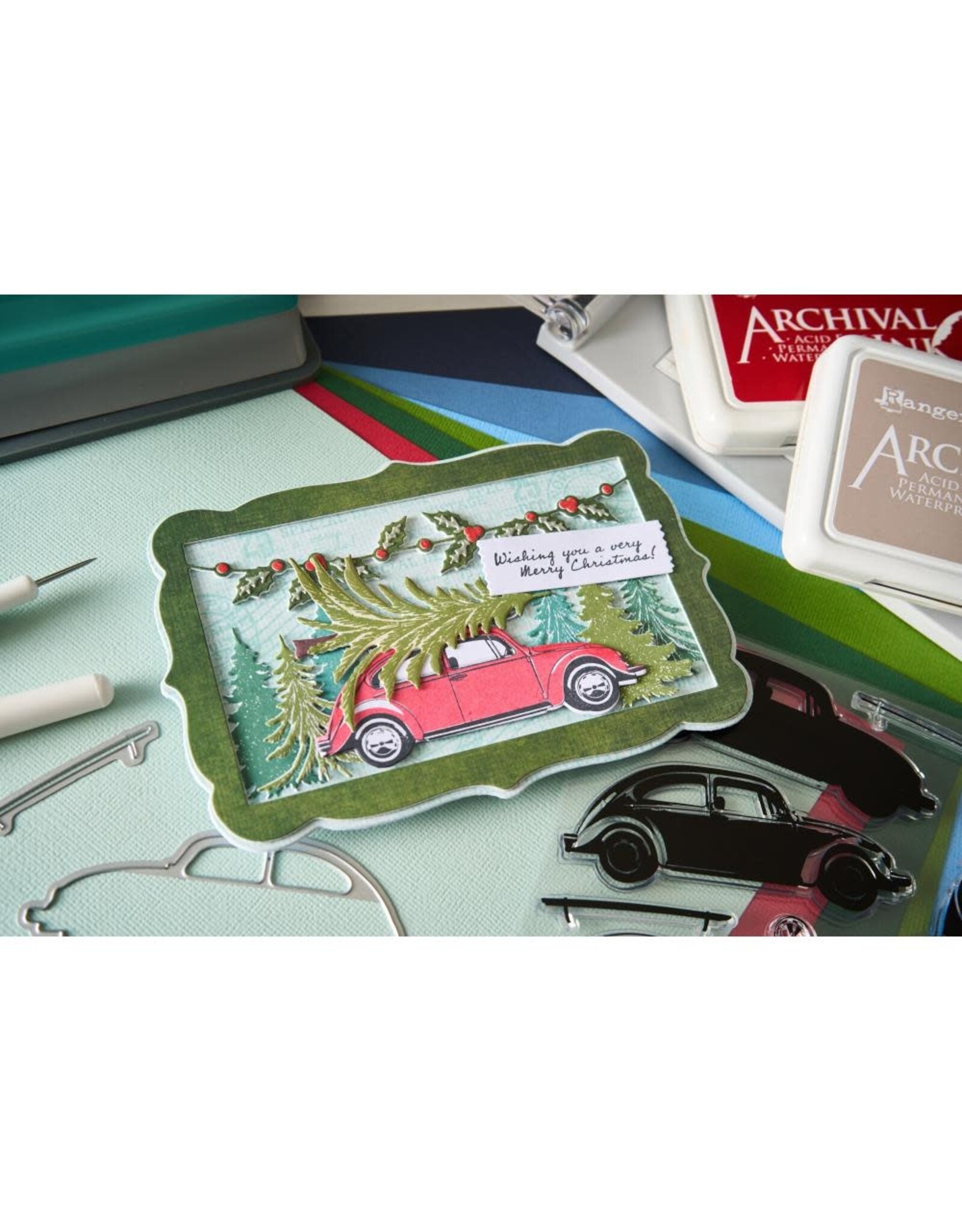 SIZZIX SIZZIX 49 AND MARKET JOURNEY HOME FRAMELITS DIE AND CLEAR STAMP SET