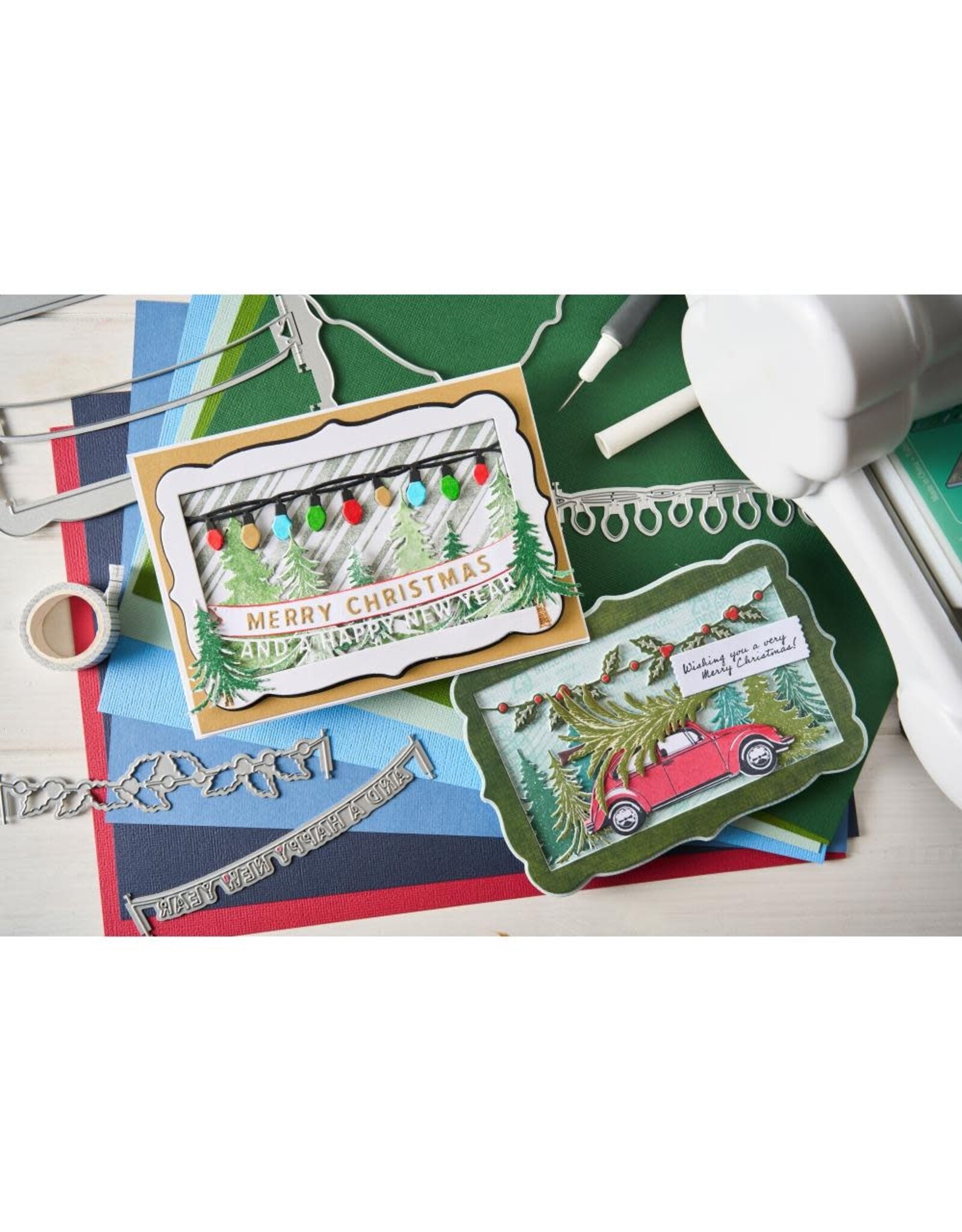 SIZZIX SIZZIX 49 AND MARKET JOURNEY HOME FRAMELITS DIE AND CLEAR STAMP SET