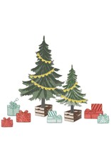 SIZZIX SIZZIX 49 AND MARKET TREES AND TRINKETS FRAMELITS DIE AND CLEAR STAMP SET