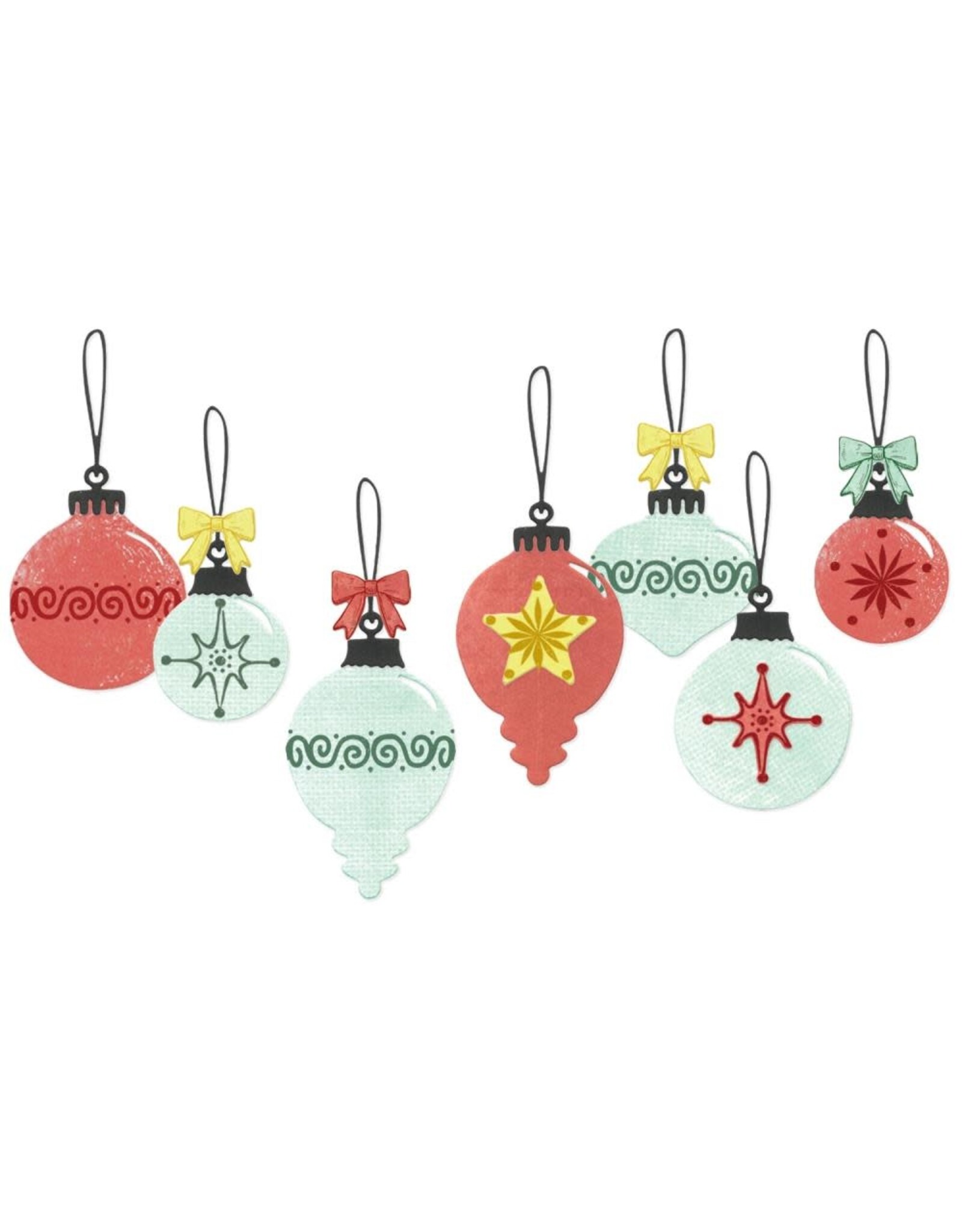 SIZZIX SIZZIX 49 AND MARKET BAUBLES FRAMELITS DIE AND CLEAR STAMP SET