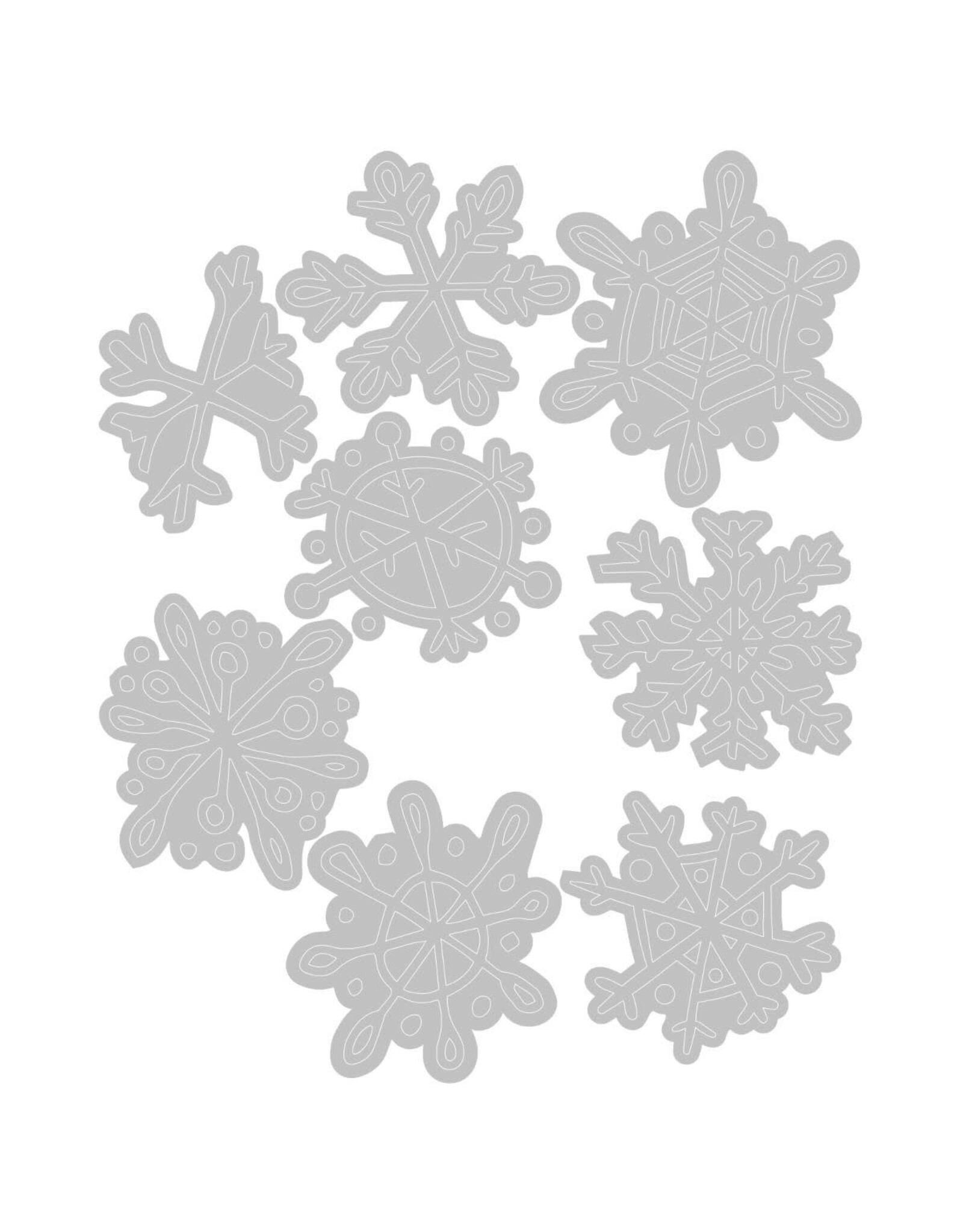 SIZZIX SIZZIX TIM HOLTZ SCRIBBLY SNOWFLAKES THINLITS DIE SET