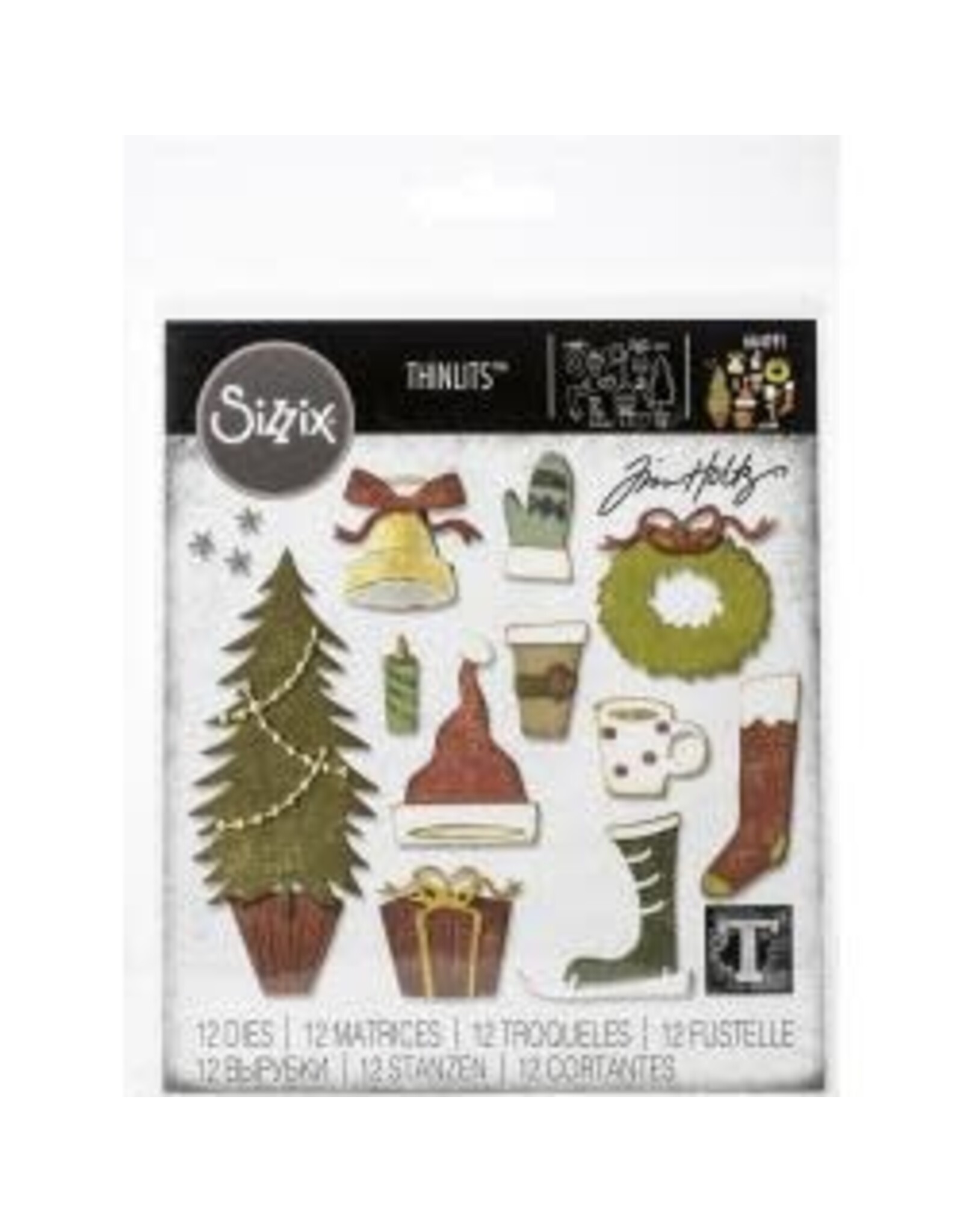 SIZZIX SIZZIX TIM HOLTZ FESTIVE THINGS THINLITS DIE SET