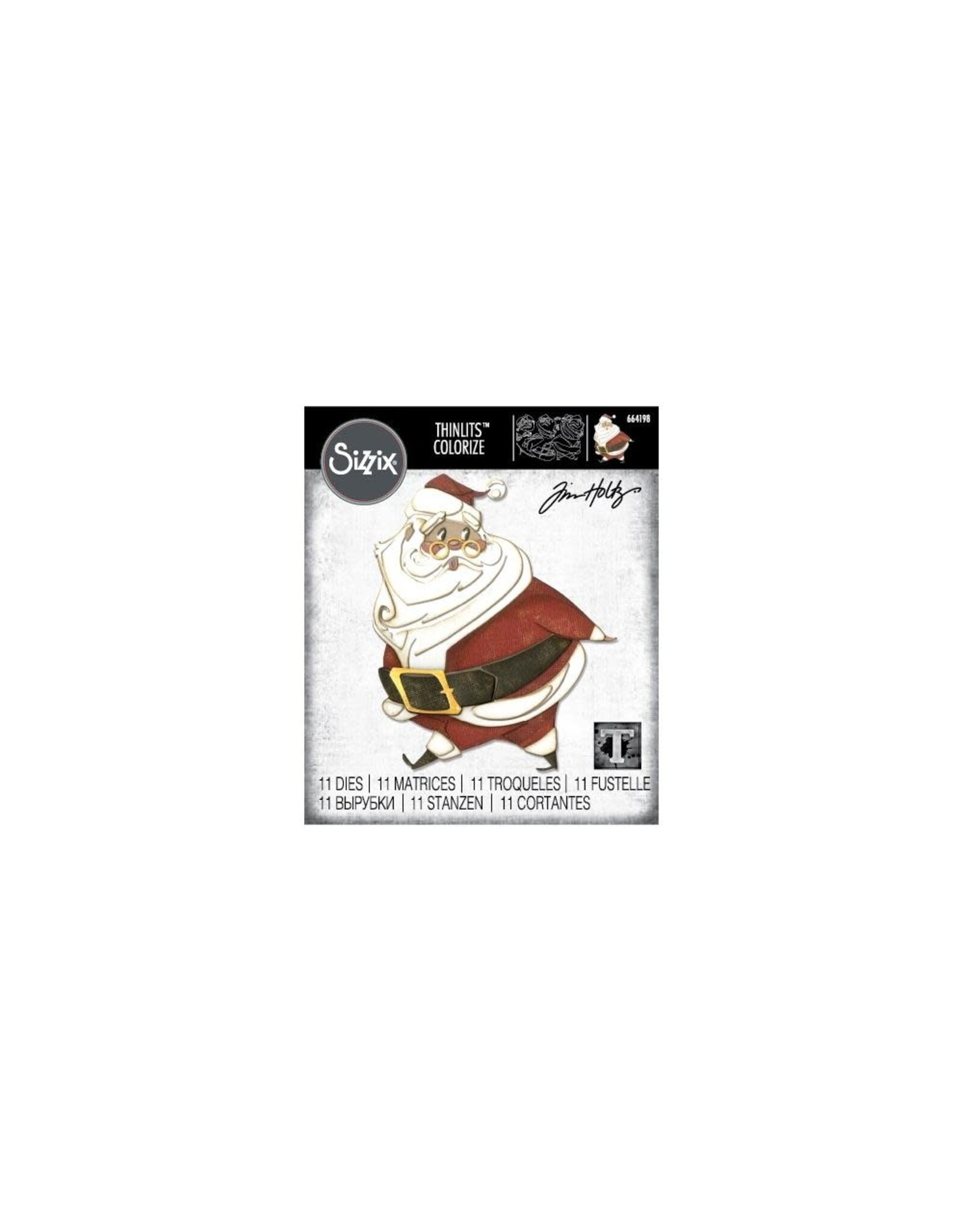 SIZZIX SIZZIX TIM HOLTZ JOLLY ST. NICK THINLITS DIE SET