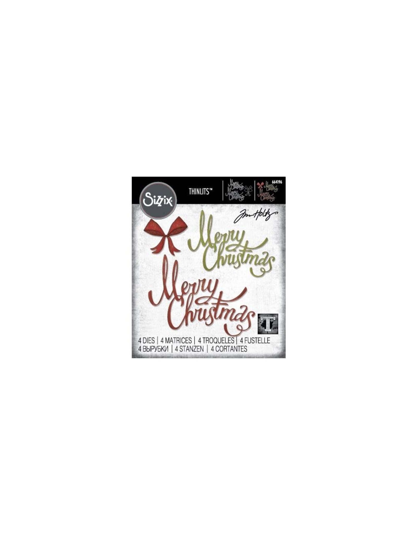 SIZZIX SIZZIX TIM HOLTZ CHRISTMAS RIBBON THINLITS DIE SET