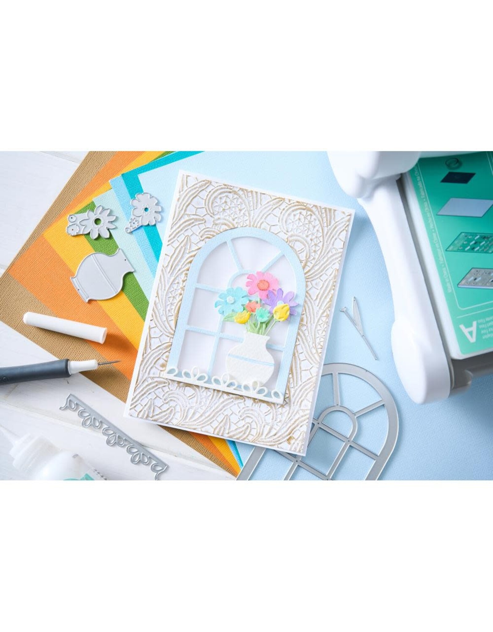SIZZIX SIZZIX EILEEN HULL 3D TEXTURED IMPRESSIONS LACY LEAVES A5 EMBOSSING FOLDER