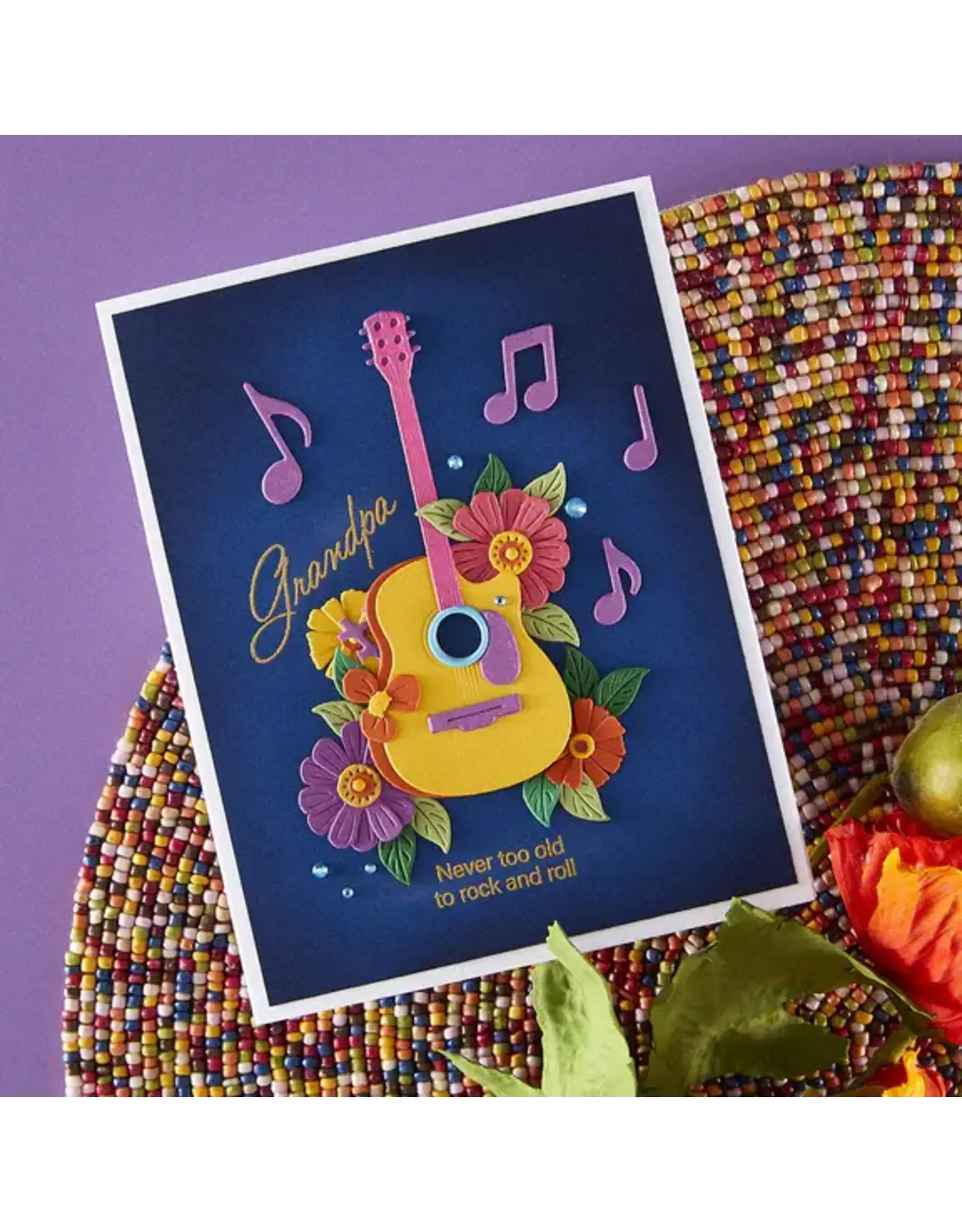 SPELLBINDERS SPELLBINDERS BIBI CAMERON BIBI'S MUSICAL NOTES COLLECTION MINI GUITAR DIE SET