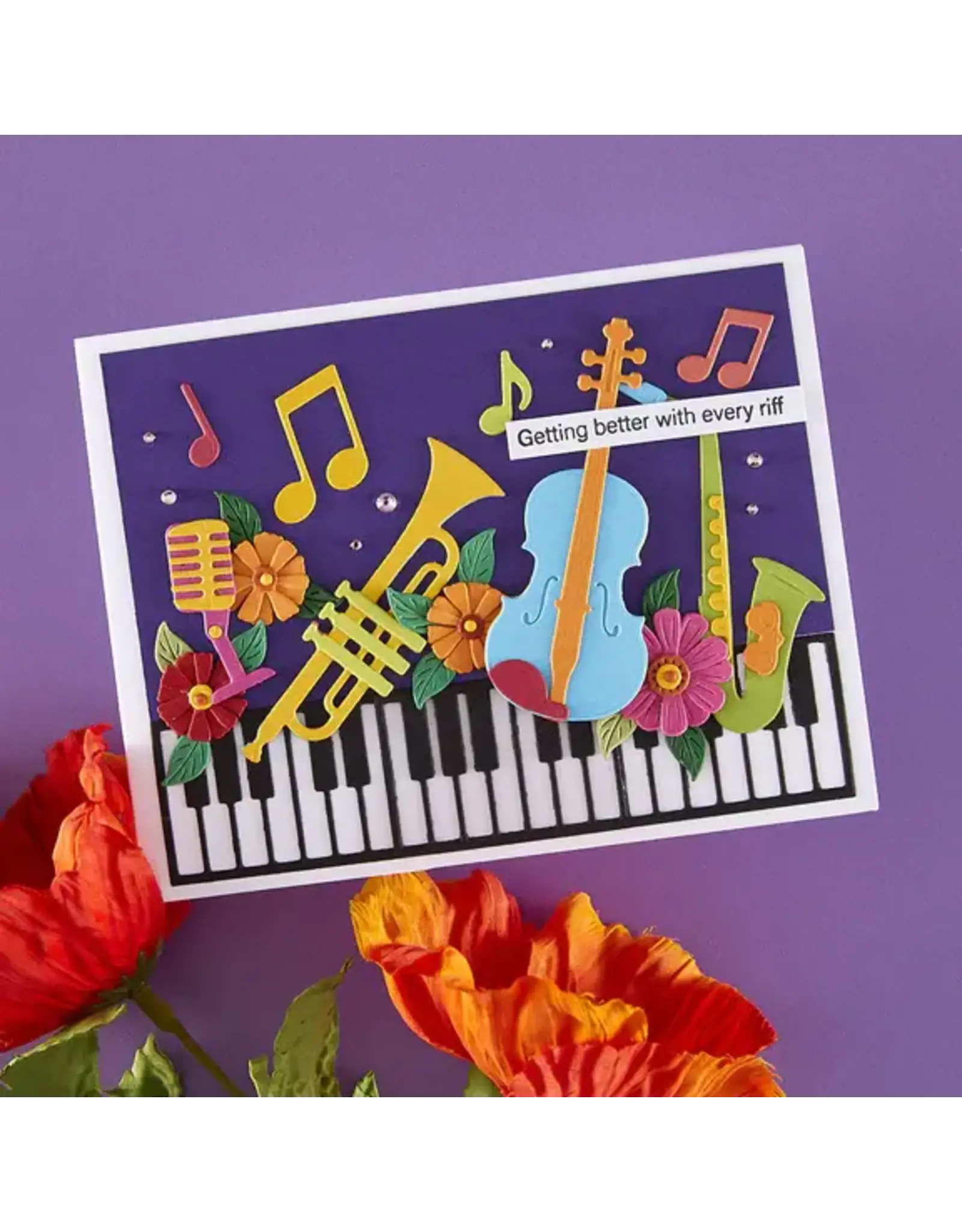 SPELLBINDERS SPELLBINDERS BIBI CAMERON BIBI'S MUSICAL NOTES COLLECTION MINI MUSICAL INSTRUMENTS DIE SET