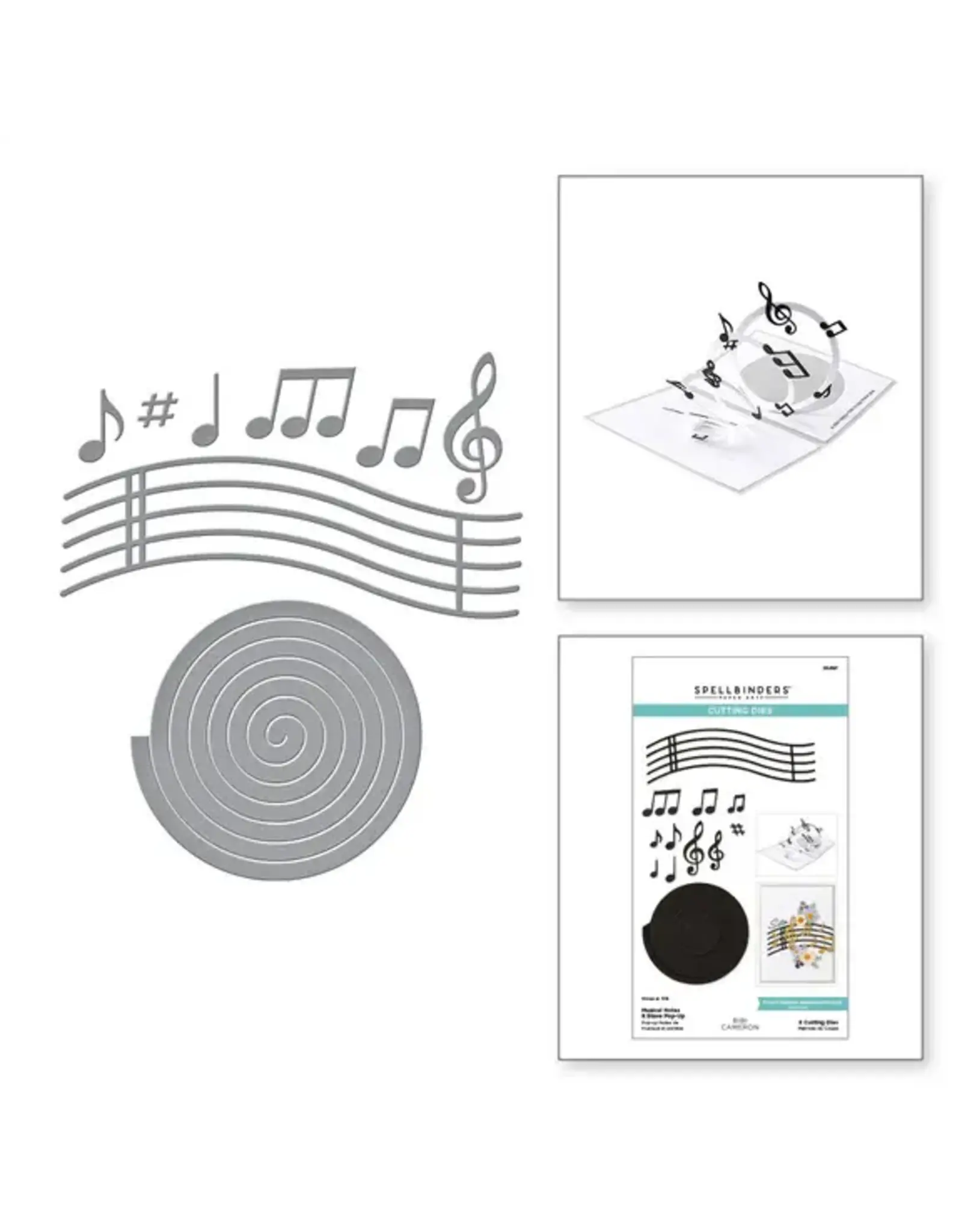 SPELLBINDERS SPELLBINDERS BIBI CAMERON BIBI'S MUSICAL NOTES COLLECTION MUSICAL NOTES & STAVE POP-UP DIE SET