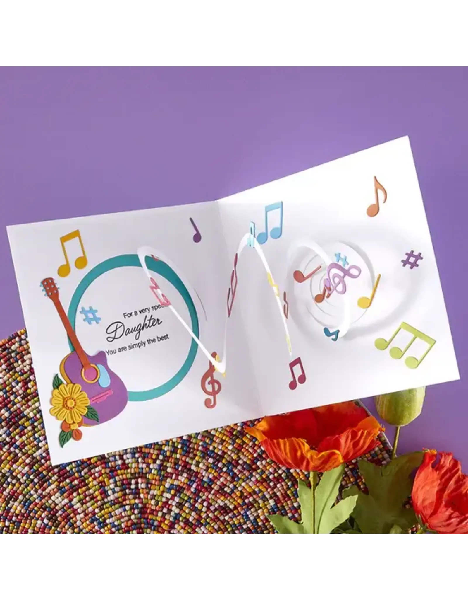 SPELLBINDERS SPELLBINDERS BIBI CAMERON BIBI'S MUSICAL NOTES COLLECTION MUSICAL NOTES & STAVE POP-UP DIE SET