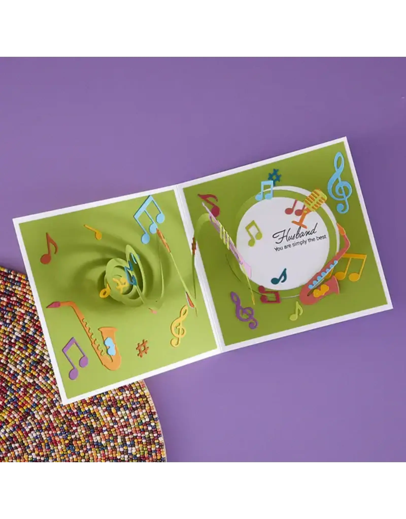 SPELLBINDERS SPELLBINDERS BIBI CAMERON BIBI'S MUSICAL NOTES COLLECTION MUSICAL NOTES & STAVE POP-UP DIE SET