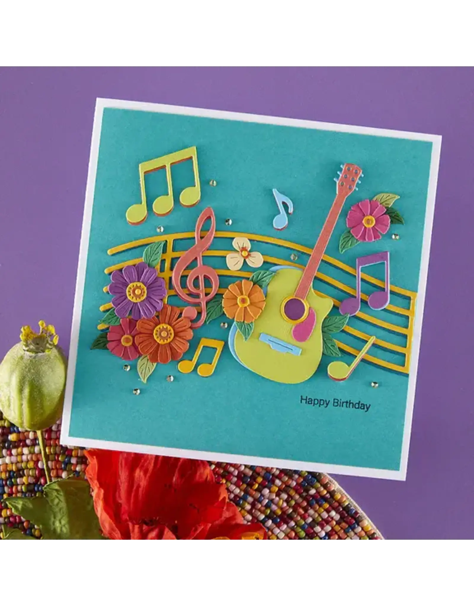 SPELLBINDERS SPELLBINDERS BIBI CAMERON BIBI'S MUSICAL NOTES COLLECTION MUSICAL NOTES & STAVE POP-UP DIE SET