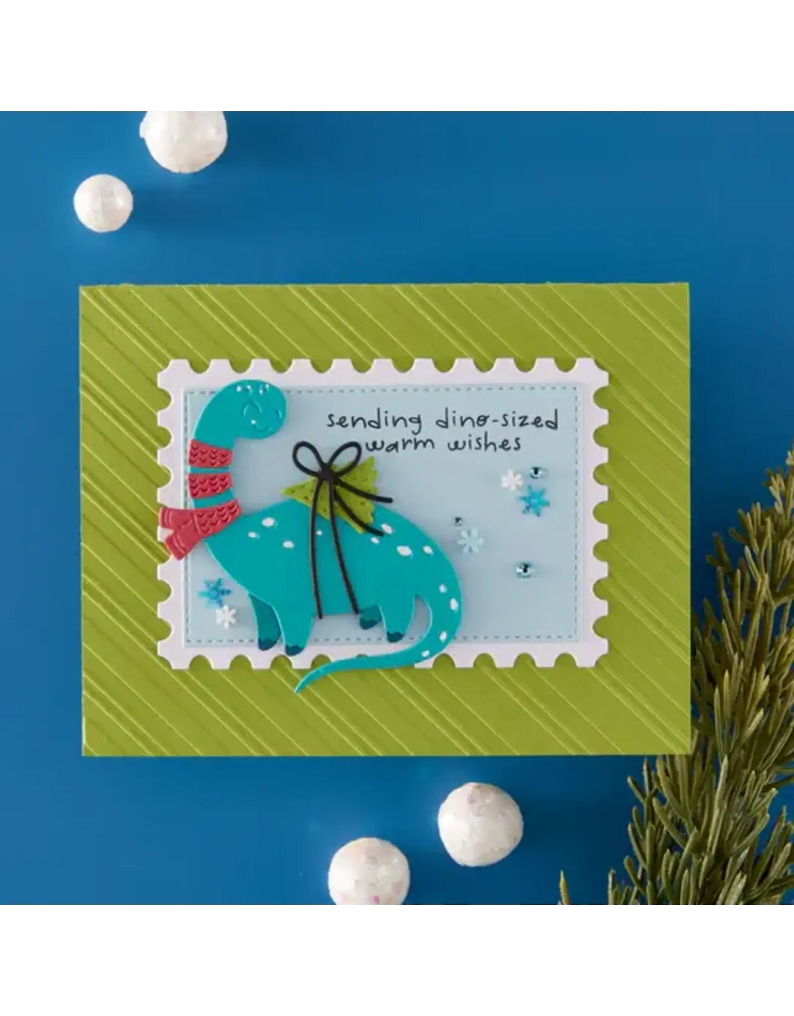 SPELLBINDERS SPELLBINDERS DINO-SIZED HOLIDAY CLEAR STAMP & DIE SET
