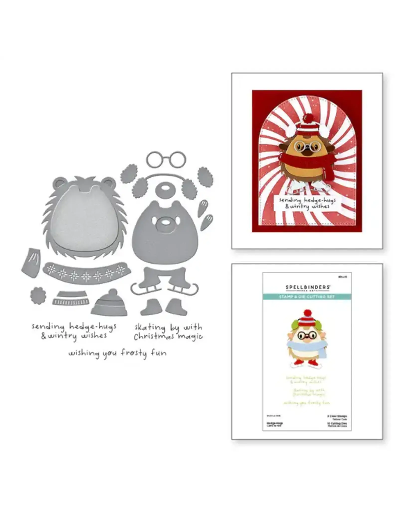 SPELLBINDERS SPELLBINDERS MERRY MISCHIEF COLLECTION HEDGE-HUGS CLEAR STAMP & DIE SET