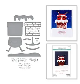 SPELLBINDERS SPELLBINDERS MERRY MISCHIEF COLLECTION CHIMNEY CAPER CLEAR STAMP & DIE SET