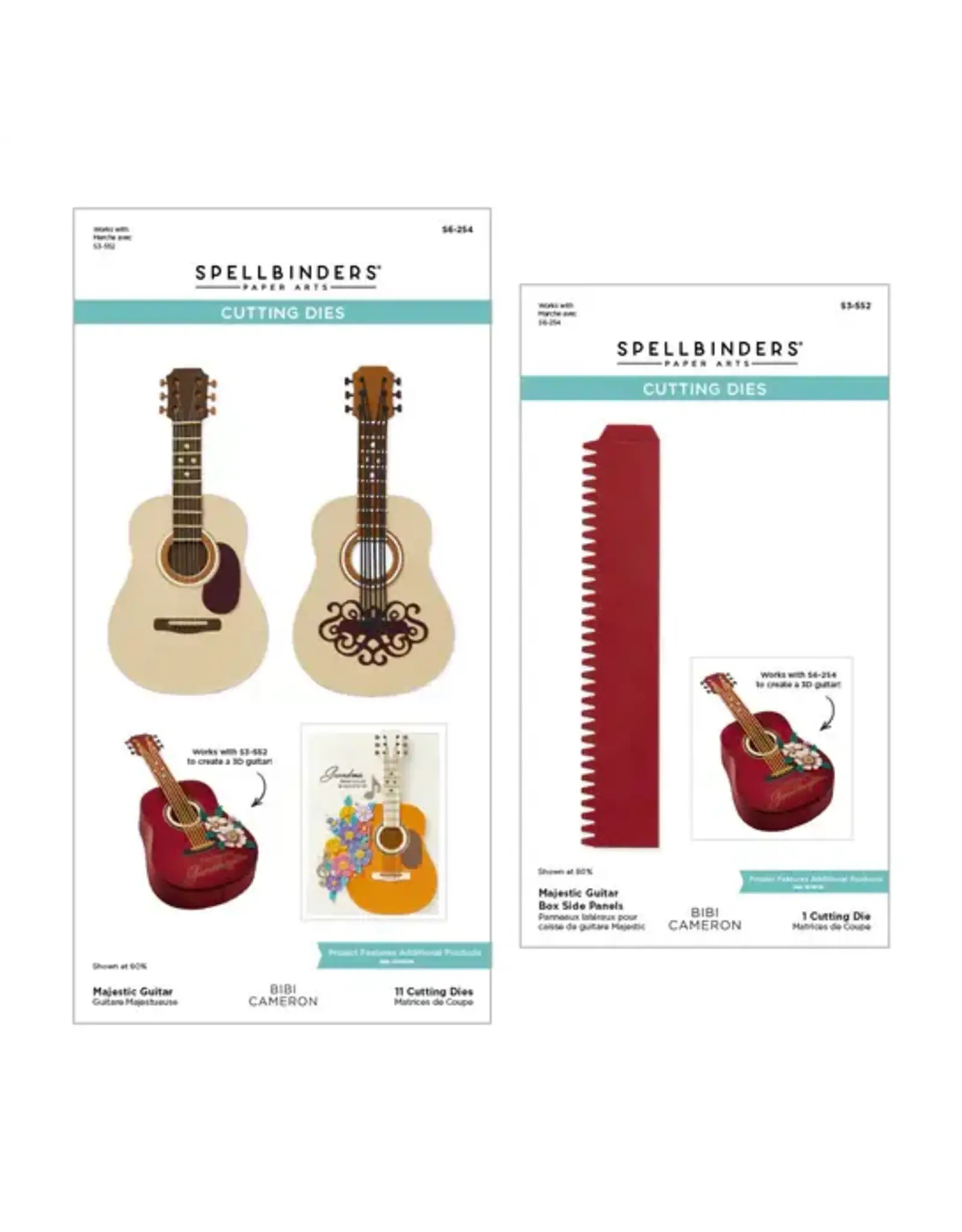 SPELLBINDERS SPELLBINDERS BIBI CAMERON BIBI'S MUSICAL NOTES COLLECTION MAJESTIC GUITAR BOX CREATOR DIE SET BUNDLE