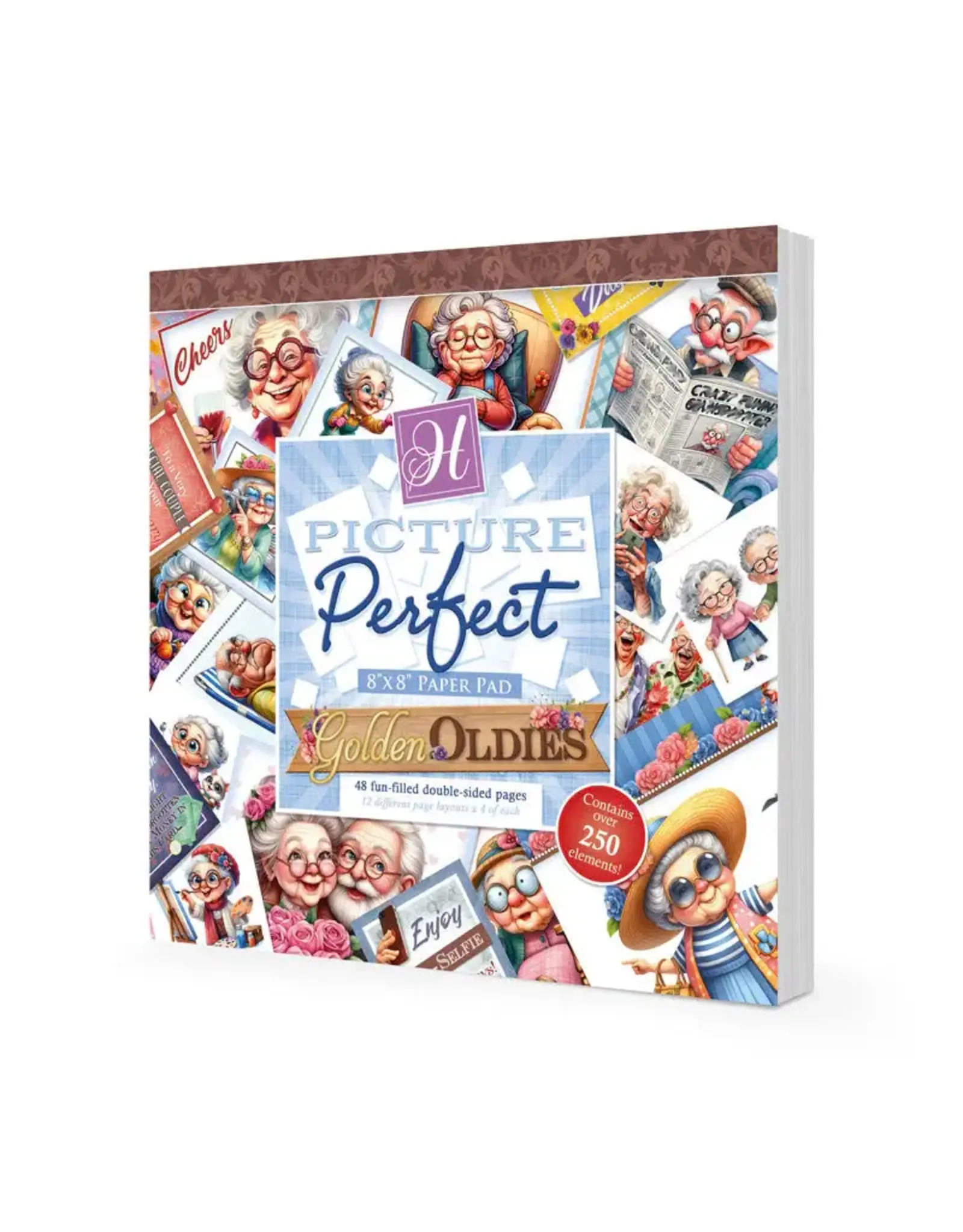 HUNKYDORY CRAFTS LTD. HUNKYDORY GOLDEN OLDIES PICTURE PERFECT 8x8 PAPER PAD 48 SHEETS