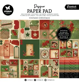 STUDIOLIGHT STUDIOLIGHT ESSENTIALS COLLECTION VINTAGE CHRISTMAS 8x8 MIXED PAPER PAD