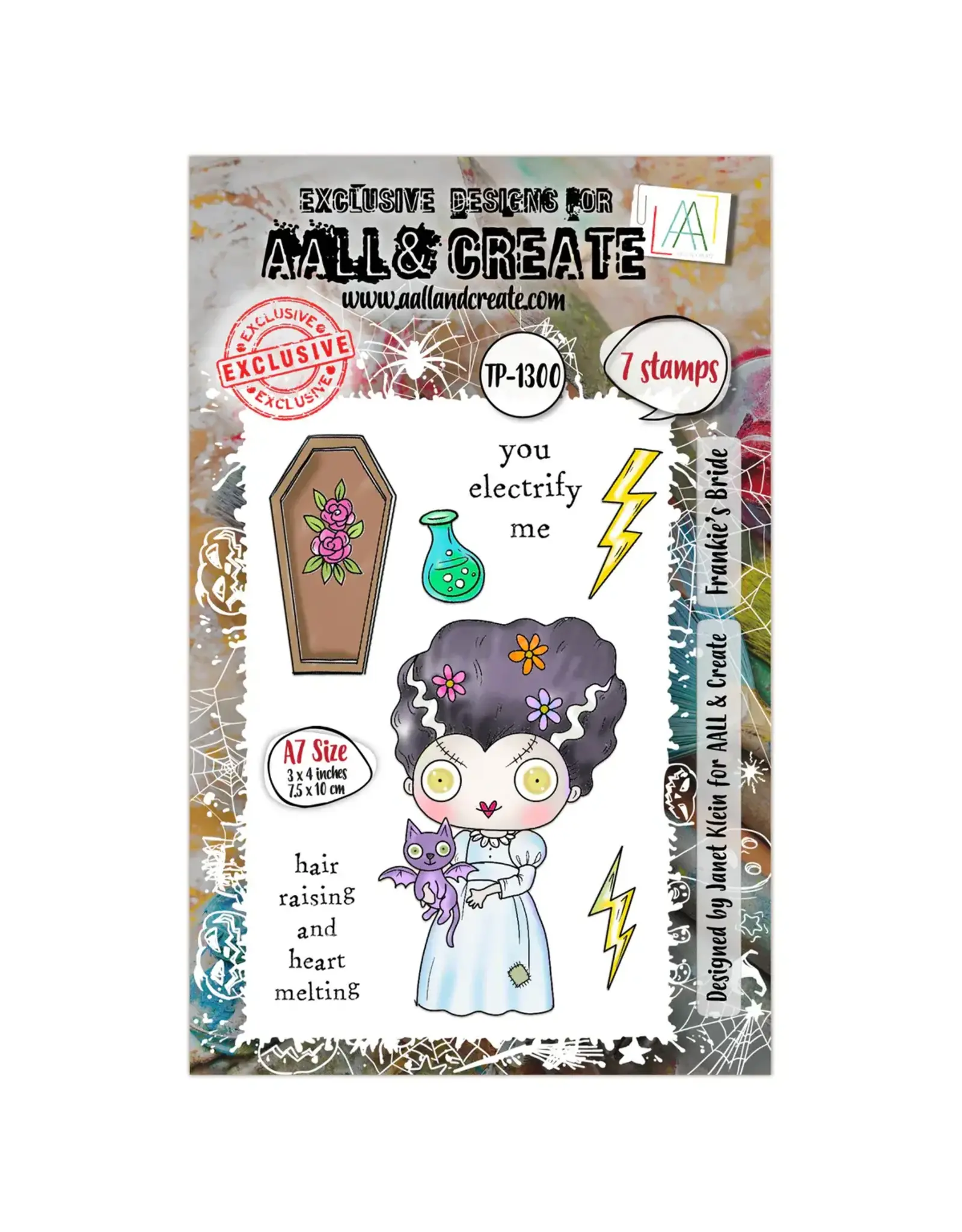 AALL & CREATE AALL & CREATE JANET KLEIN #1300 FRANKIE'S BRIDE A7 CLEAR STAMP SET