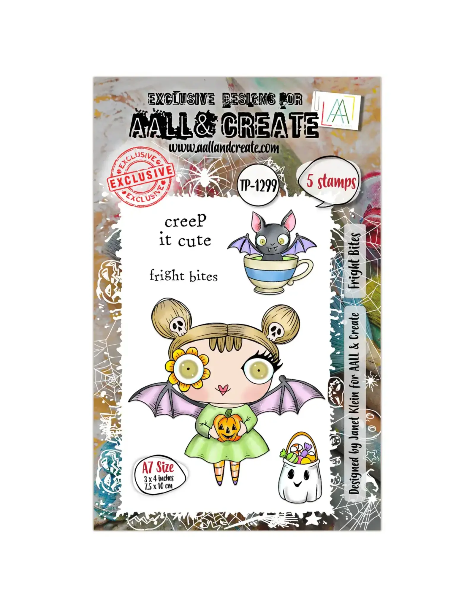AALL & CREATE AALL & CREATE JANET KLEIN #1299 FRIGHT BITES A7 CLEAR STAMP SET
