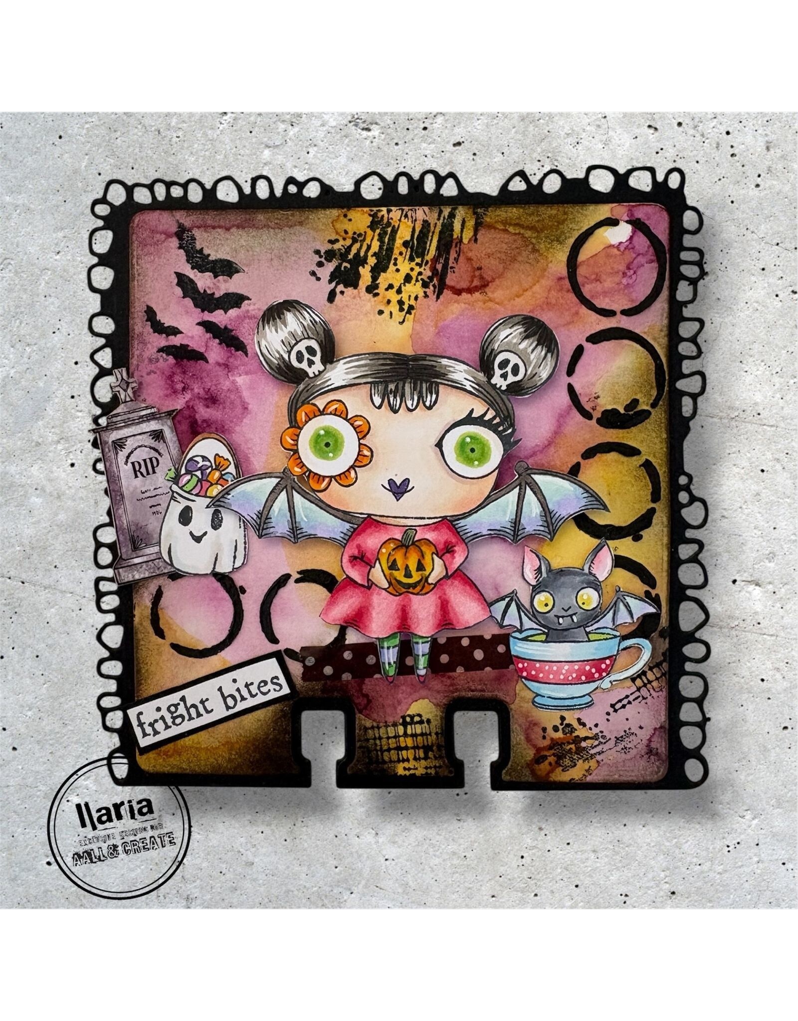 AALL & CREATE AALL & CREATE JANET KLEIN #1299 FRIGHT BITES A7 CLEAR STAMP SET