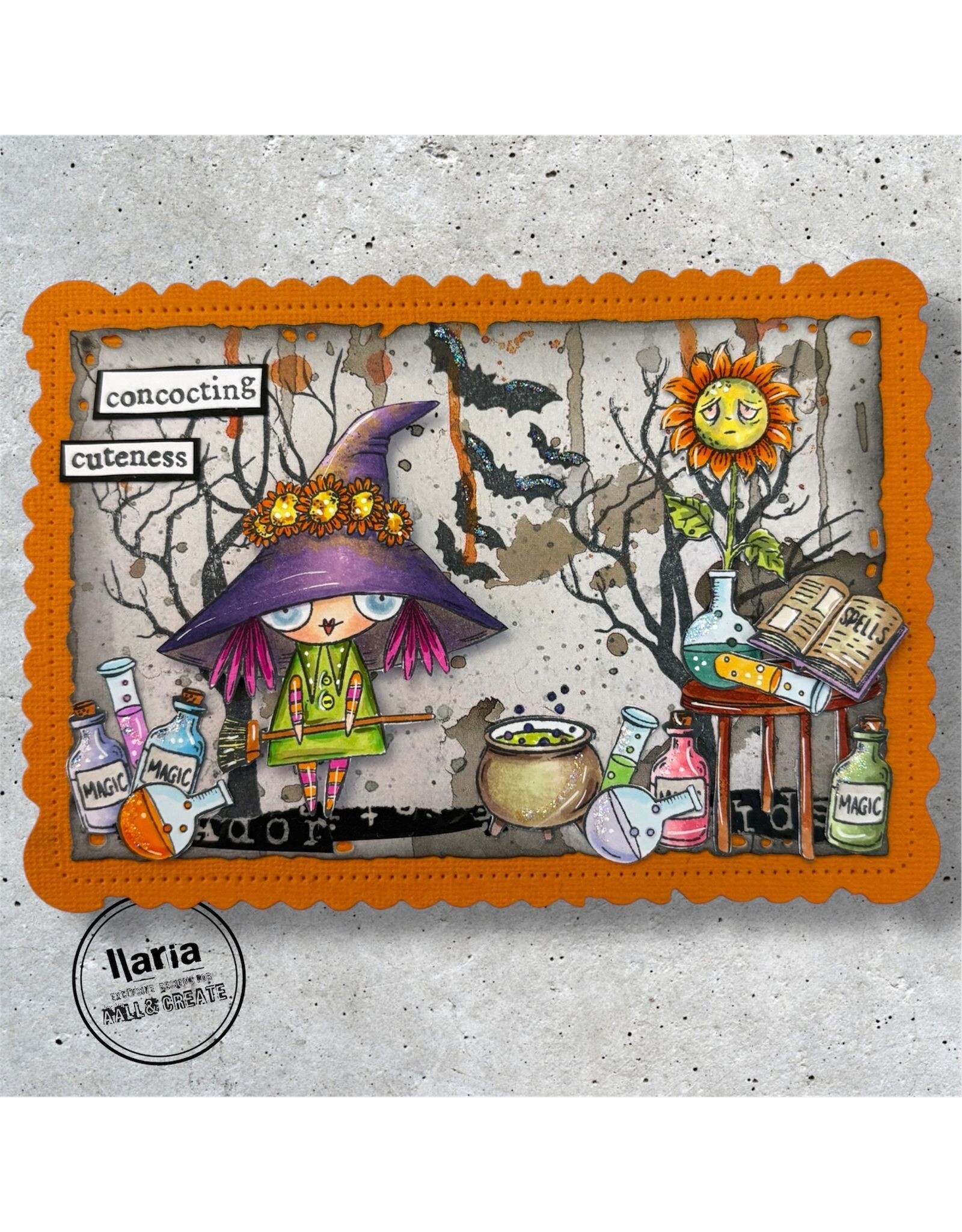 AALL & CREATE AALL & CREATE JANET KLEIN #1297 WEE WITCH A7 CLEAR STAMP SET