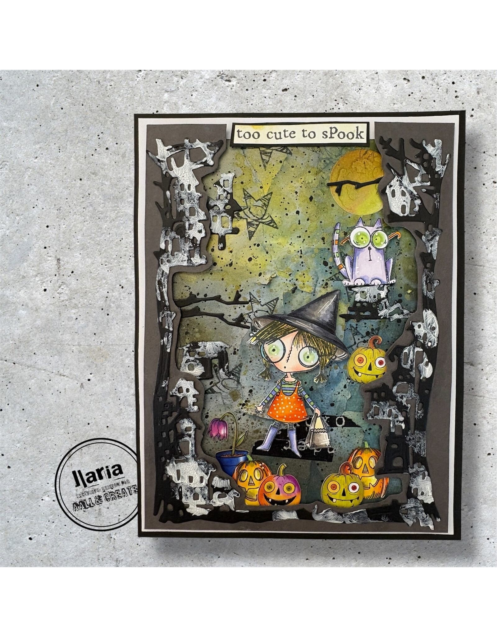 AALL & CREATE AALL & CREATE JANET KLEIN #1296 TOO CUTE SPOOK A7 CLEAR STAMP SET
