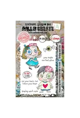 AALL & CREATE AALL & CREATE JANET KLEIN #1293 BRAINY AND CUTE A7 CLEAR STAMP SET