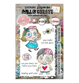 AALL & CREATE AALL & CREATE JANET KLEIN #1293 BRAINY AND CUTE A7 CLEAR STAMP SET