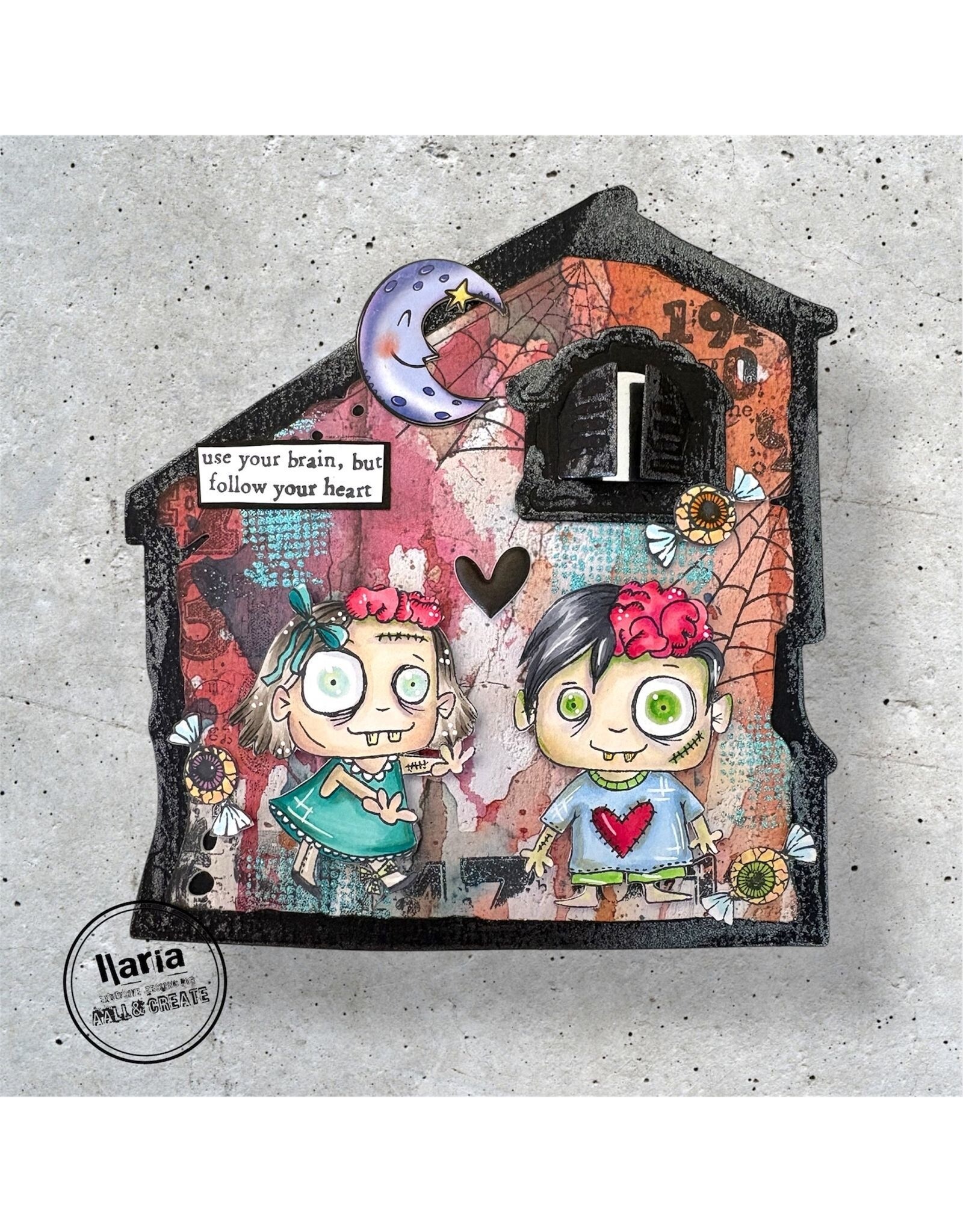 AALL & CREATE AALL & CREATE JANET KLEIN #1293 BRAINY AND CUTE A7 CLEAR STAMP SET