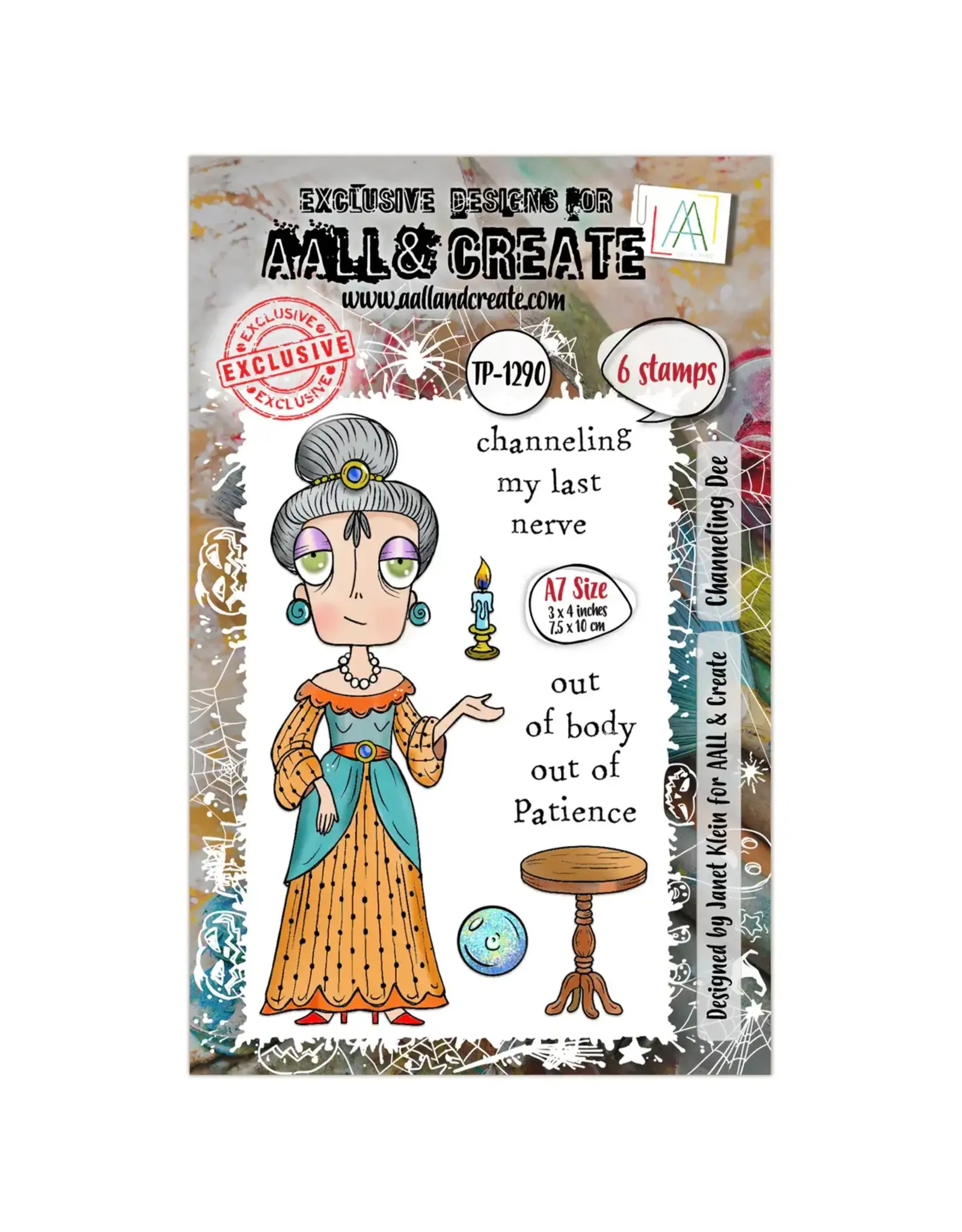 AALL & CREATE AALL & CREATE JANET KLEIN #1290 CHANNELING DEE A7 CLEAR STAMP SET