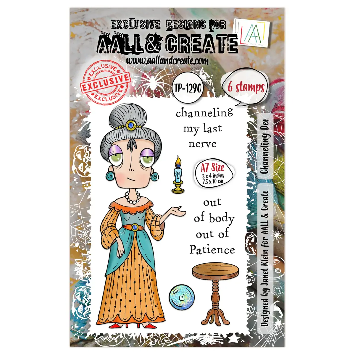 AALL & CREATE AALL & CREATE JANET KLEIN #1290 CHANNELING DEE A7 CLEAR STAMP SET