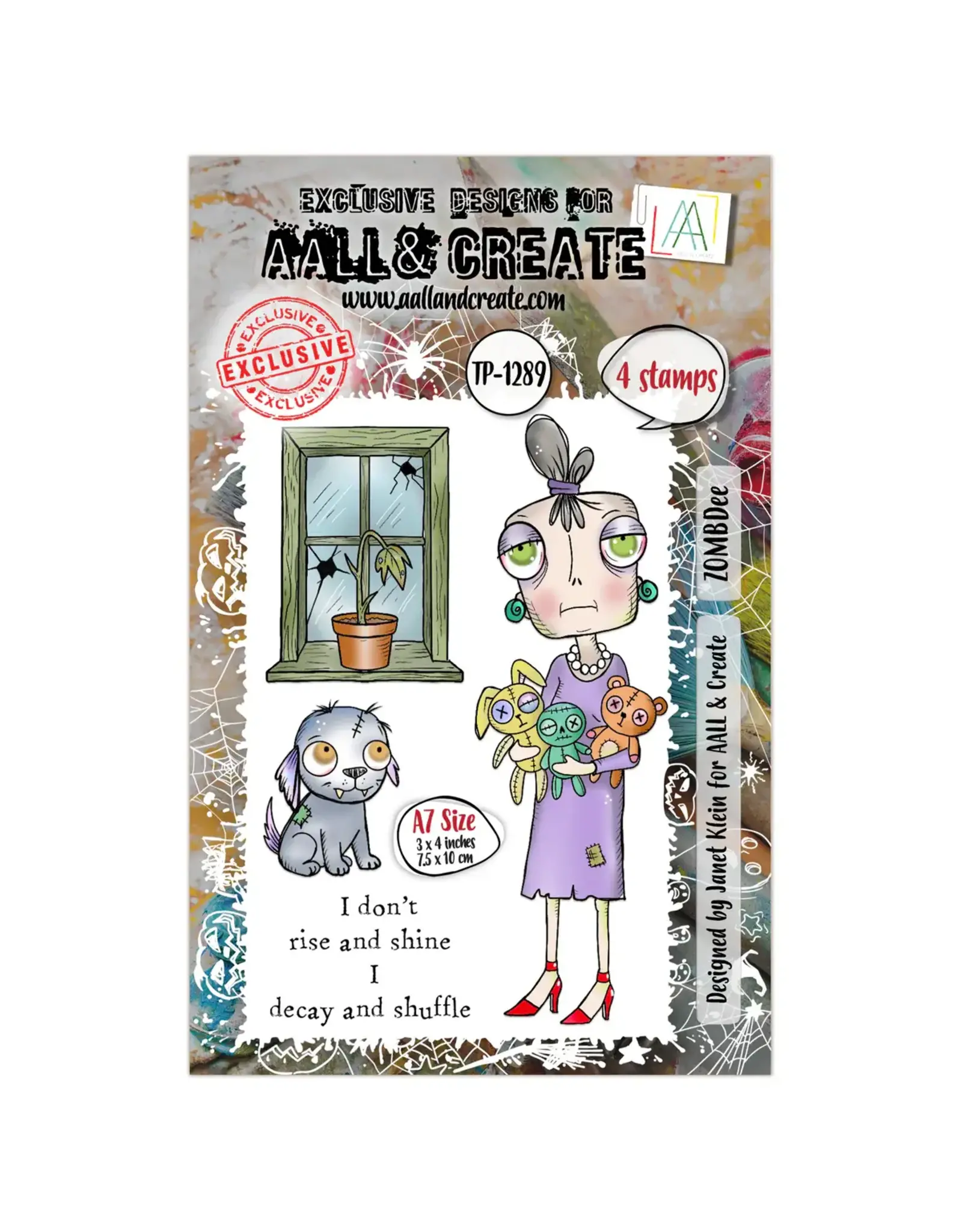 AALL & CREATE AALL & CREATE JANET KLEIN #1289 ZOMBDEE A7 CLEAR STAMP SET