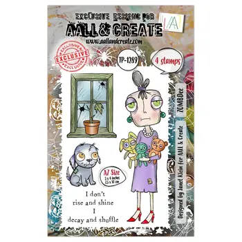 AALL & CREATE AALL & CREATE JANET KLEIN #1289 ZOMBDEE A7 CLEAR STAMP SET