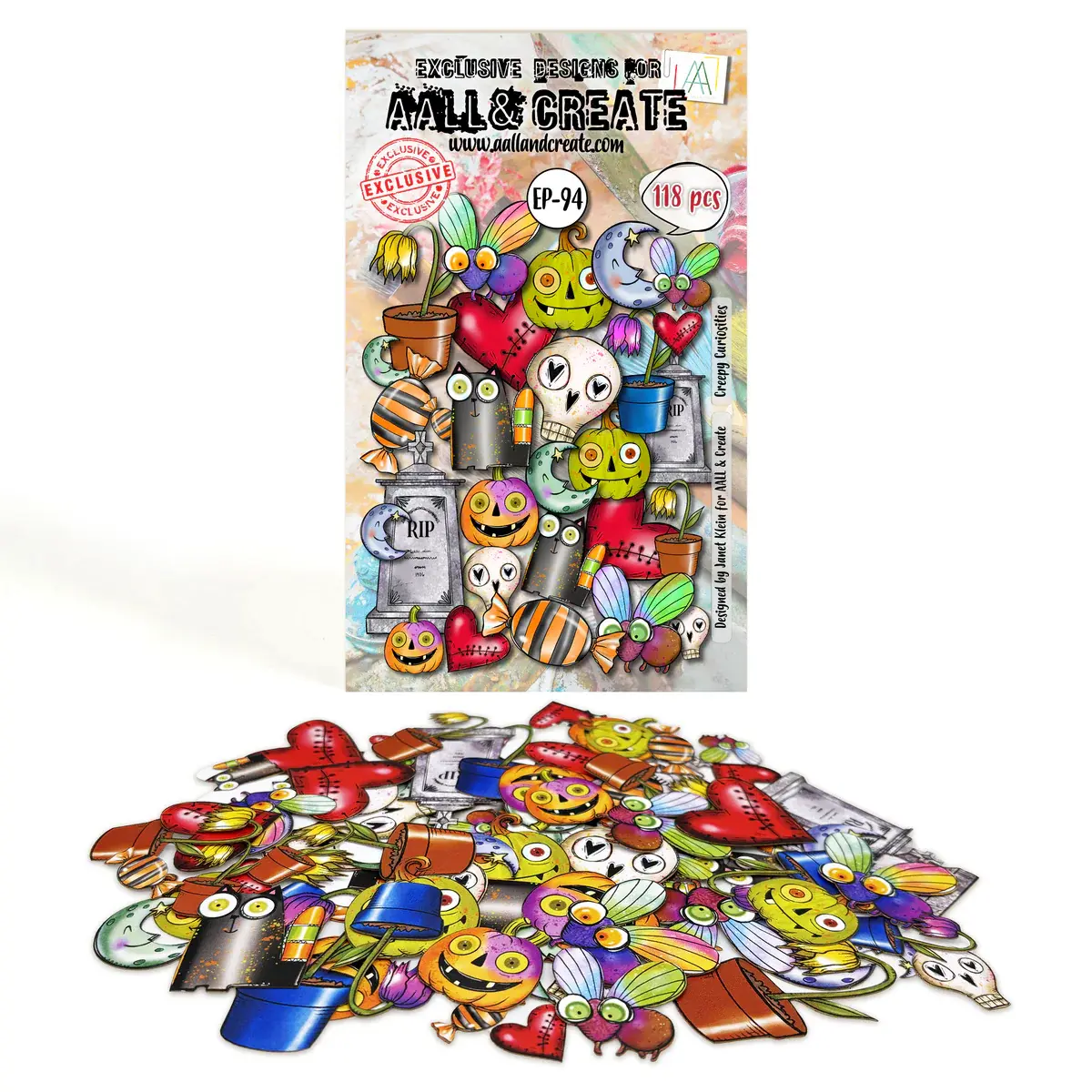 AALL & CREATE AALL & CREATE JANET KLEIN #EP-94 CREEPY CURIOSITIES EPHEMERA DIE CUTS 118/PK