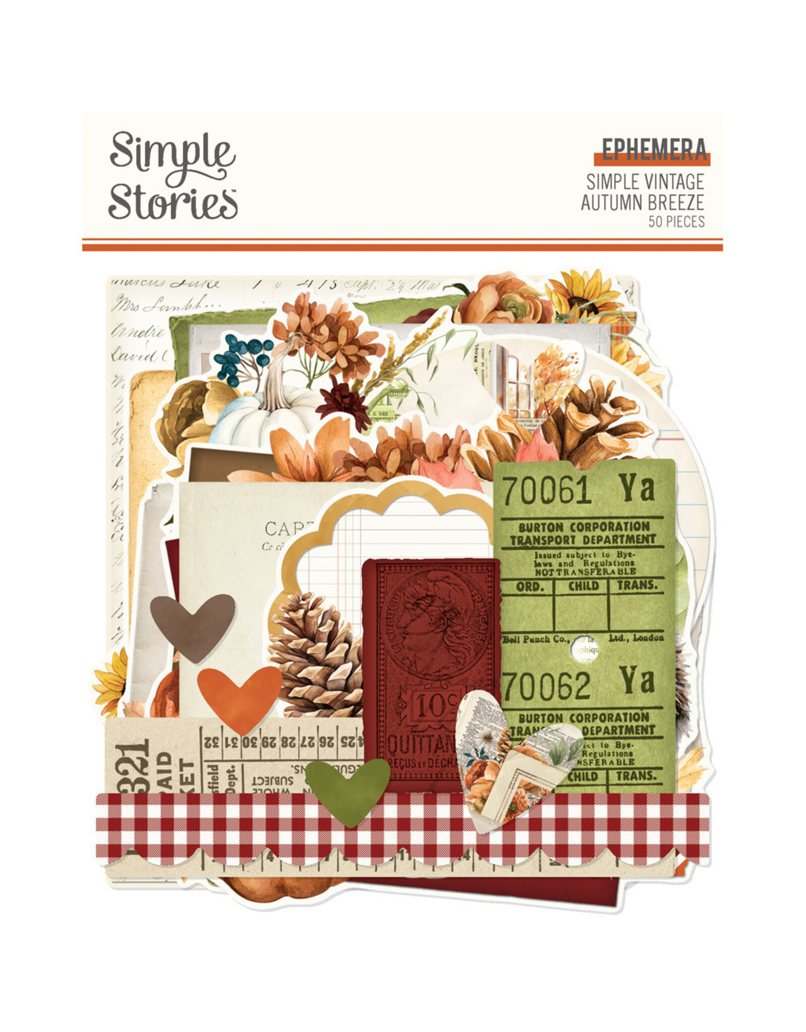 SIMPLE STORIES SIMPLE STORIES SIMPLE VINTAGE AUTUMN BREEZE EPHEMERA 50/PK