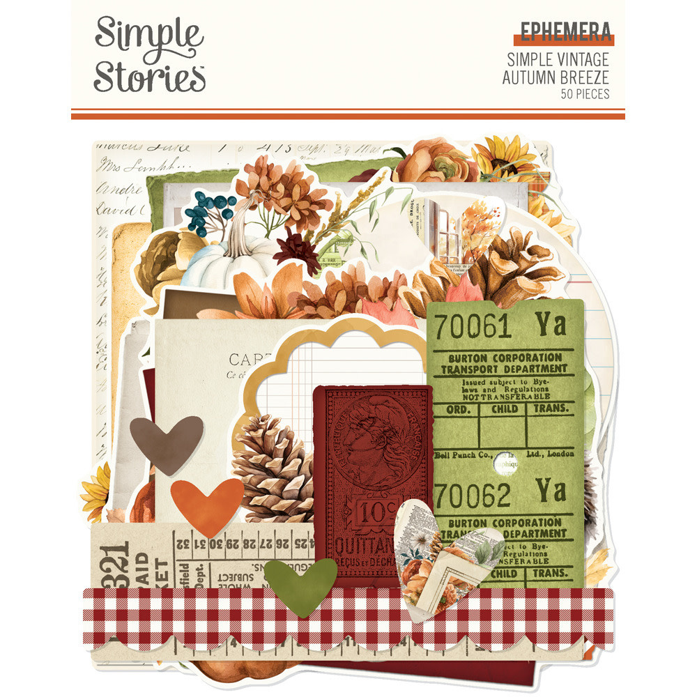 SIMPLE STORIES SIMPLE STORIES SIMPLE VINTAGE AUTUMN BREEZE EPHEMERA 50/PK
