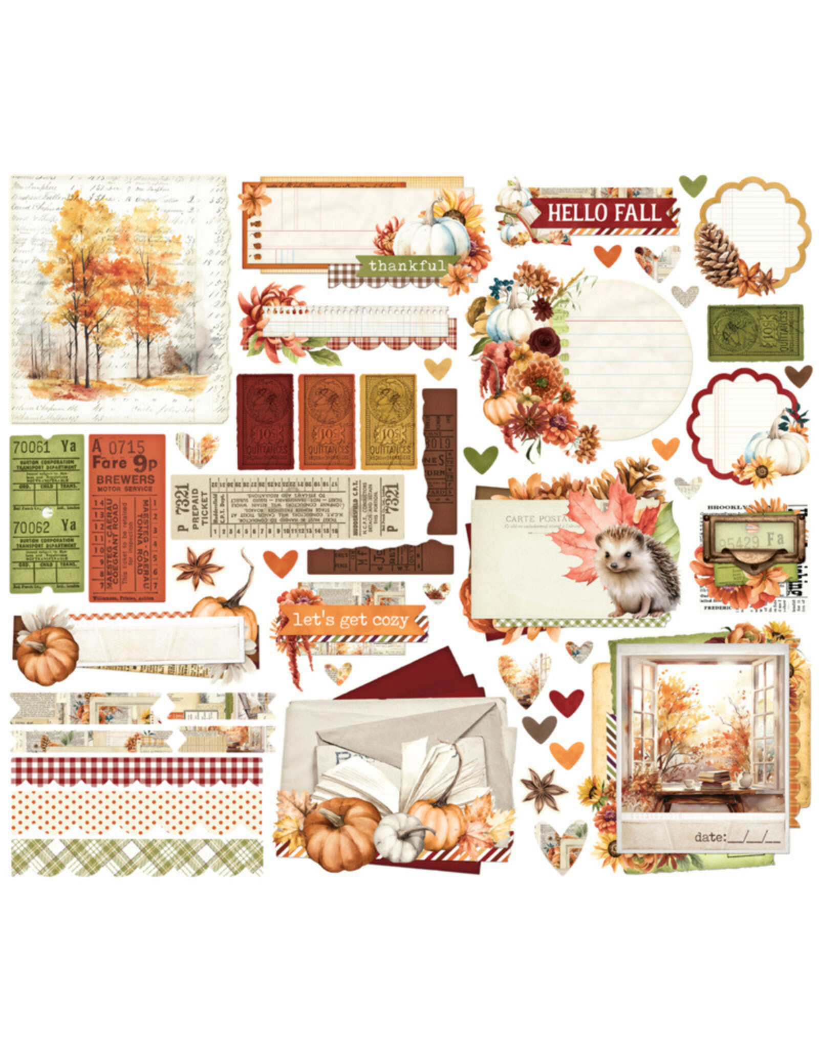 SIMPLE STORIES SIMPLE STORIES SIMPLE VINTAGE AUTUMN BREEZE EPHEMERA 50/PK