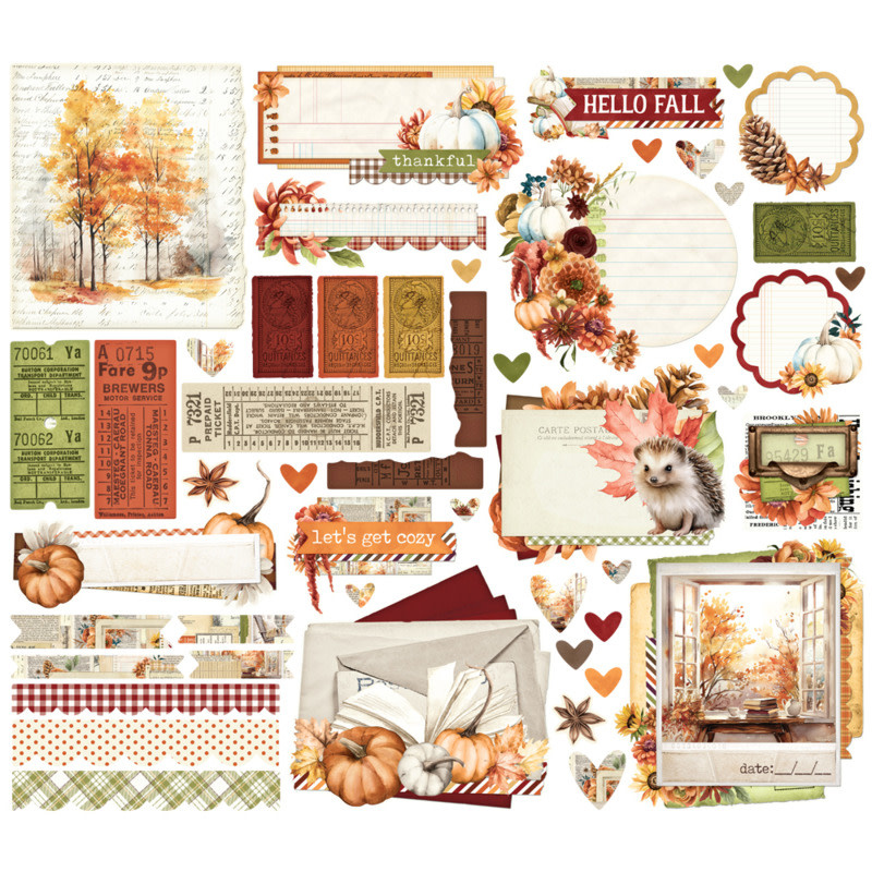 SIMPLE STORIES SIMPLE STORIES SIMPLE VINTAGE AUTUMN BREEZE EPHEMERA 50/PK